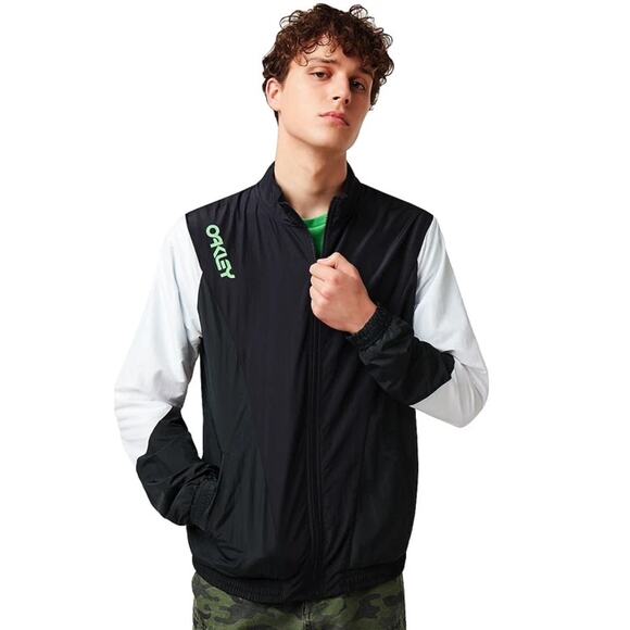 Oakley Other - NWT Oakley Nylon Track Jacket Blackout Colorblock Windbreaker Men's SZ LARGE NEW